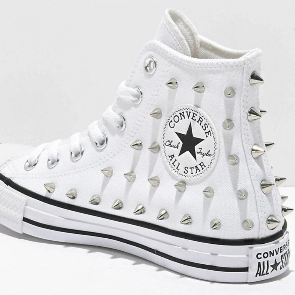 Converse CTAS Hi White and Black Sneakers